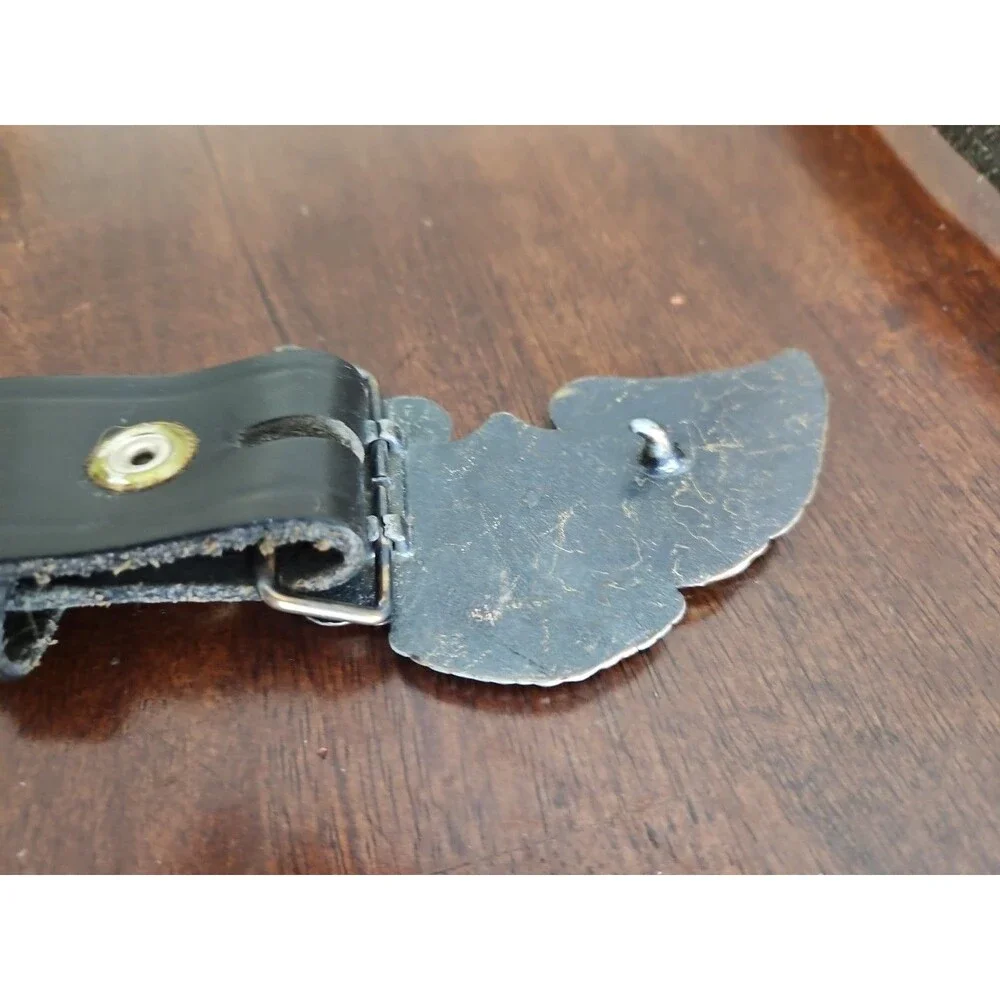 Vintage Kawasaki Motorcycles Buckle With Black Leather Belt, 49" - Picture 5 of 8